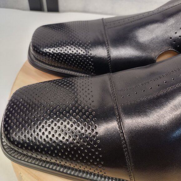 STACY ADAMS Black Closed Toe Slingback Leather Sandals Shoes Men US 15M - Picture 4 of 12